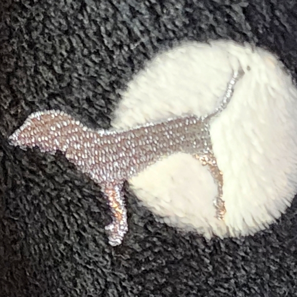 PINK Black Polka Dot Robe XS/S Fleece Belted Lounge Bathrobe Soft Plush Cozy - Picture 5 of 7